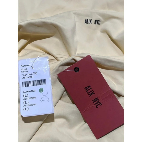 ALIX NYC Hirst Dress in Canary Large New Womens Bodycon Stretchy Cocktail - Picture 7 of 16